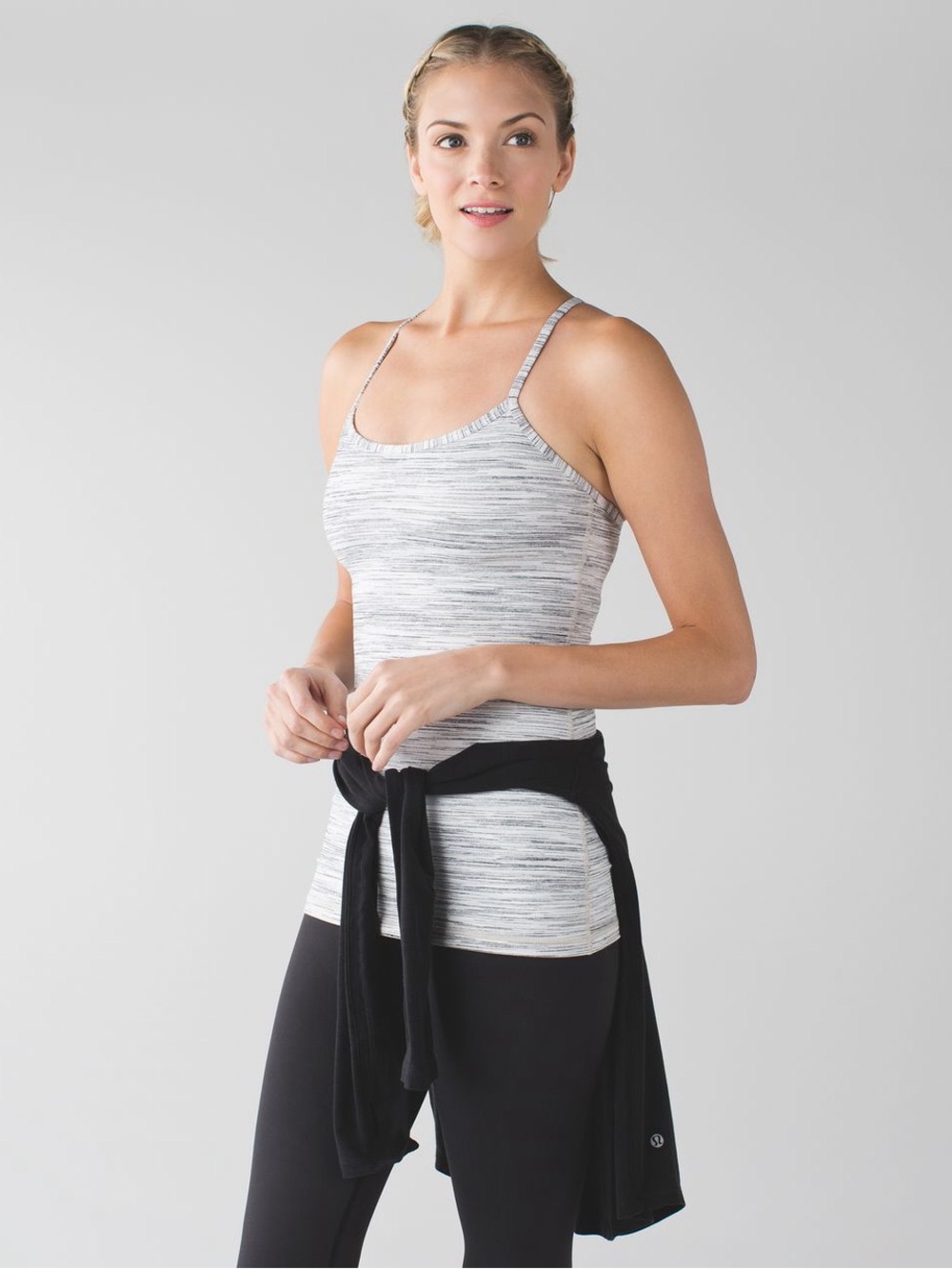 Lululemon Power Y Tank *Luon Space Dye Camo White Silver Spoon